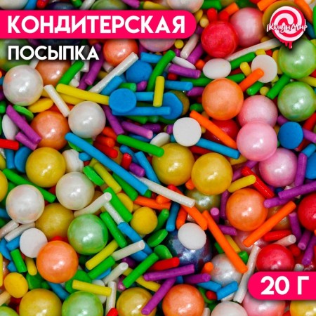 Confectionery Sprinking "Bright confetti", mix, 20 g