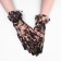 Carnival gloves openwork, black, short color
