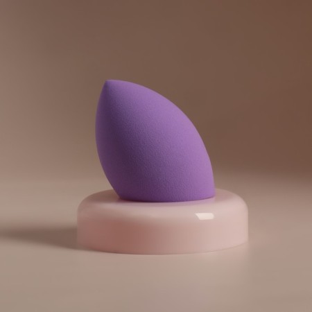 Mowed sponge for makeup “drop”, 6 × 4 cm, increases when getting wet, in the case, the color is purple-7
