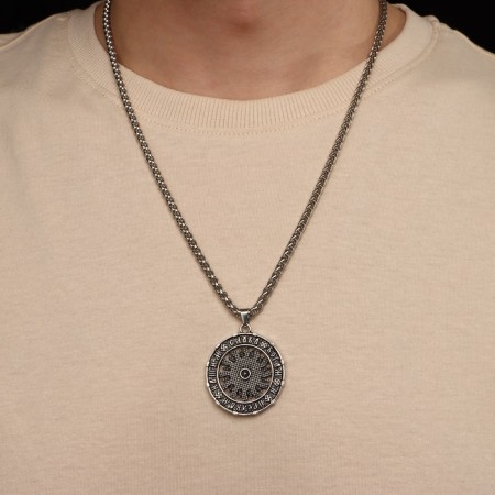 Kolovrat pendant-cooler is glowing, the color is black silver, 60 cm-3