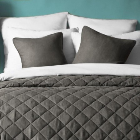 Cover with pillowcases "Kim", size 160x220 cm, dark gray color-2