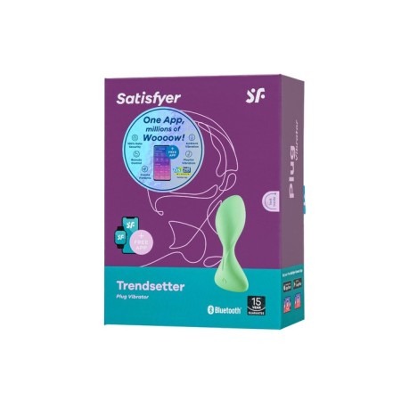 Satiffyer TrendSetter, Soft silicone, 12 modes, Bluetooth App, green color, green-11