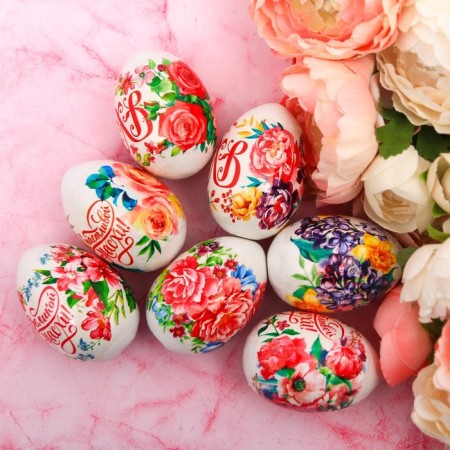 Thermonacles for 7 eggs "Flowers" on Easter, 7.3 x 34.2 cm