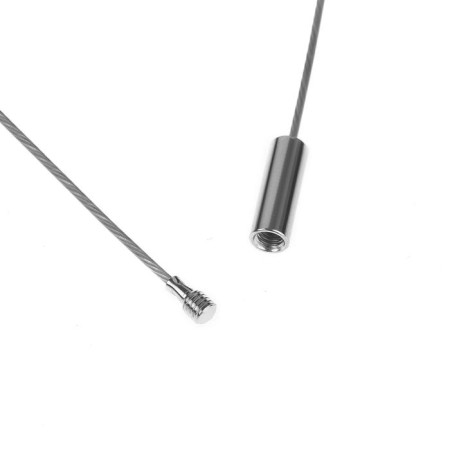 The base for a necklace (chocker) with a lock, 1 mm, set of 5 pcs., Steel color, 45 cm-1