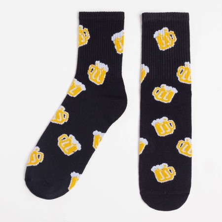 Male socks "Beer" size 41-44 (27-29 cm), black