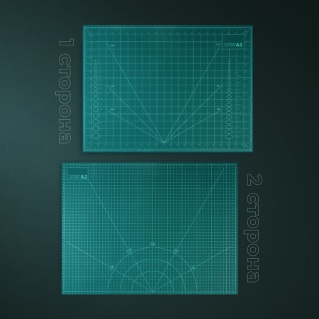 Mat for cutting, three -layer, 60 × 45 cm, a2, green color-4