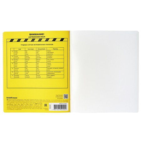 Subject notebook, 48 sheets, cage, English, Erichkrause "BENFORMED", plastic cover silk-screen cover, Bloc Offset 100%, info block-6