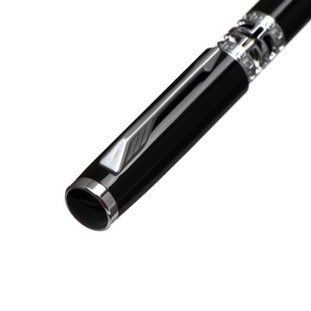 Gift handle, ball "Kronos" in the leatherette case, rotary, black body with silver-4
