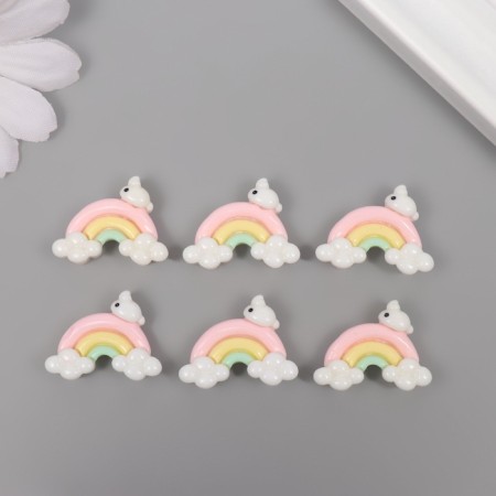 Decor for creativity plastic "Rainbow in the clouds" set of 6 pcs 1.6x2.3x0.8 cm-2