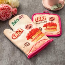Kake kitchen set of CAKE, seized 17x17 cm, mitten 26x16 cm