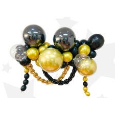 Set for creating compositions from balloons, set of 52 pcs., Black, gold, transparent