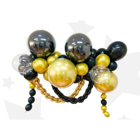 Set for creating compositions from balloons, set of 52 pcs., Black, gold, transparent