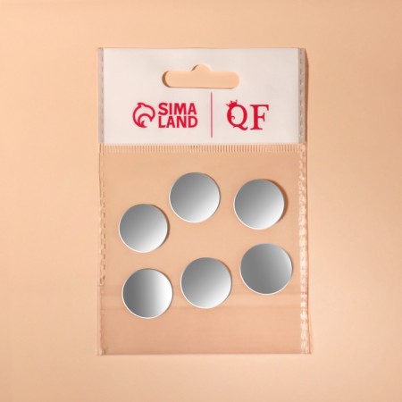 Interior mirrors for decoration, without a frame, set - 6 pcs, d = 2 cm-4