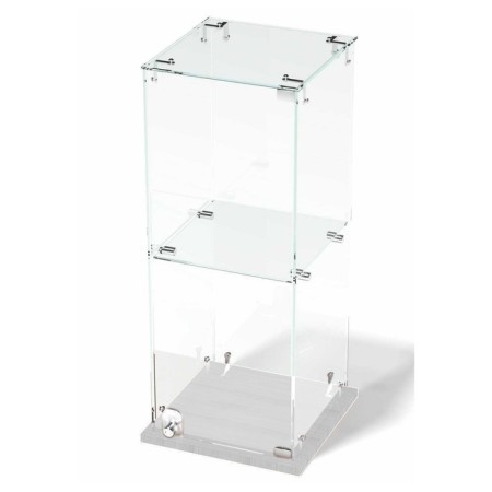 Table window, 1 shelf, 300 × 300 × 700, chipboard, glass color white-1