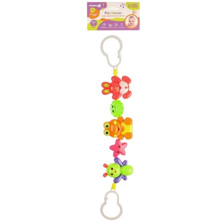 Stretching on the stroller/crib "Bunny, frog, bee", 3 toys, color mix, crush me-4