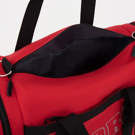 Sports bag with lightning, 2 outer pockets, red color-3