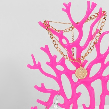 Stand for jewelry "Tree", 24 × 12 × 30 cm, pink color-2