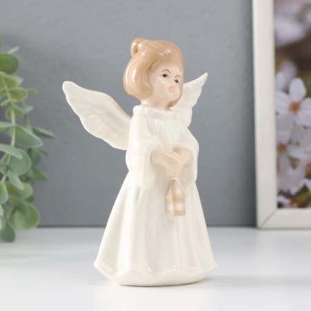 Souvenir Ceramics "Girl Angel with a flashlight" 8.5x5.3x12.5 cm-3