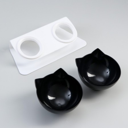 Plastic bowls on a white stand 27.5 x 14 x 15 cm black/black-4