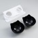 Plastic bowls on a white stand 27.5 x 14 x 15 cm black/black