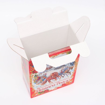 Gift box New Year's fair red 18.5 x 10 x 30.5 cm-3