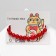Bracelet "Japan" a cat with beads, colored in gold, 16 cm