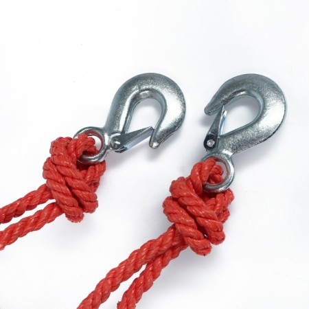 Towing cable 5 tons, type of rope, without colored fabric inserts, with 2 hooks-1