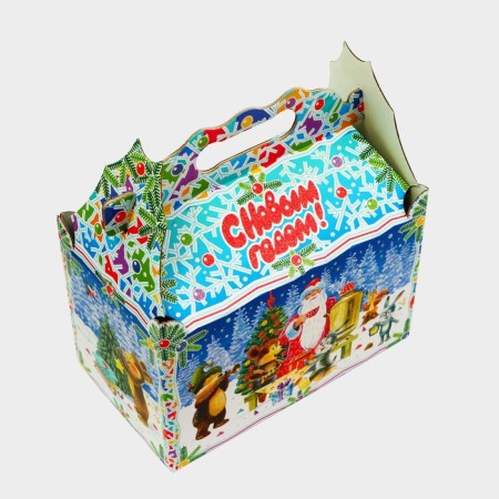 New Year. Gift box New Year's casket "Forest Foreths" 21.2 x 12.3 x 22.6 cm.-2