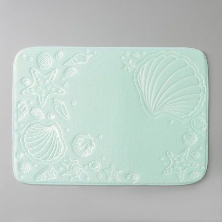 Bathroom mat “Sea bottom”, 50 × 70 cm, turquoise color-1