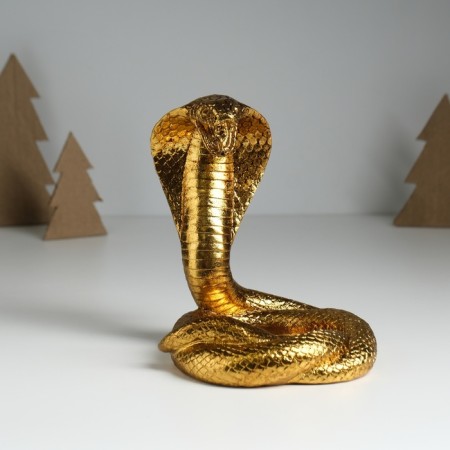 Souvenir Polystone stand "Royal Cobra" gold 13x11.7x14.3 cm
