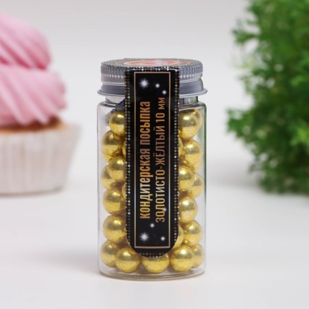 Sprinking confectionery "golden yellow", 10 mm, 50 g-1