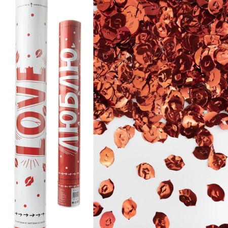 Pneumochlopushka love, kisses foil, red 40 cm
