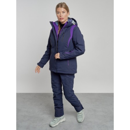 Ski costume female winter, size 42, dark blue color-1