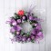 New Year's wreath D-24 cm "Balls and flowers" lilac