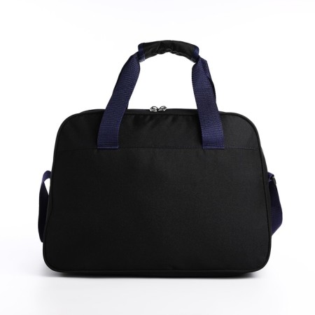 Sports bag with lightning, outer pocket, long belt, black/blue color-1
