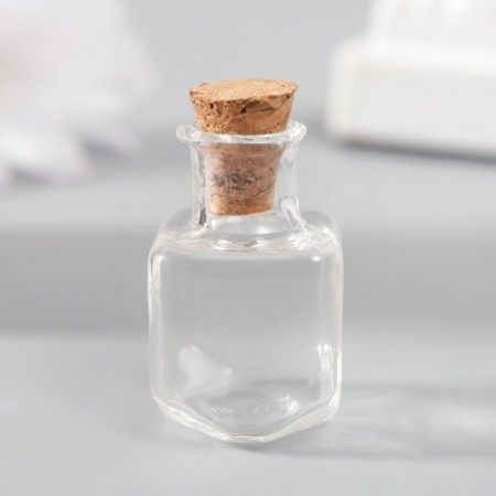 Decor for creativity Glass "Jars with a cork" 1.5x1.5x2.5 cm