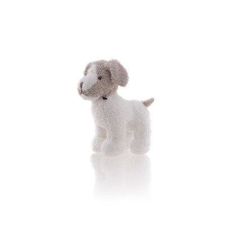 Soft toy Gulliver puppy, white-gray color, 16 cm