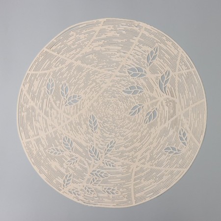 Serving napkin on the table "Leaves", d = 38 cm, beige color-1