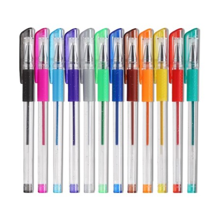 A set of gel pens 12 pieces, with a rubber holder-1