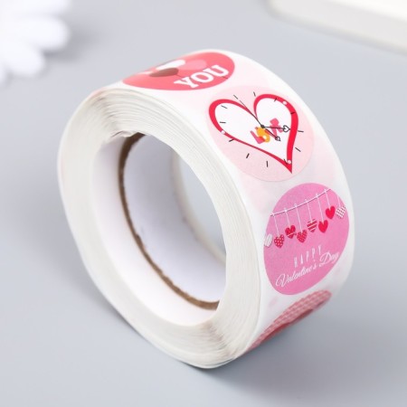 Stick Paper "I love you" d = 2.5 cm 500 pcs in a roll 3x6.5x6.5 cm-1