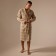 Wafel dressing gown Male SL Home: Chess "Sabbia", size S, 100% cotton, 340 g/m2