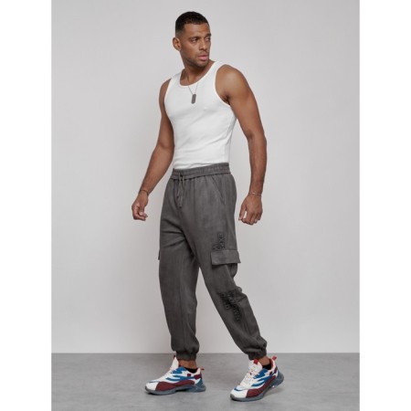 Joggers are sports male, size 50, gray color-1