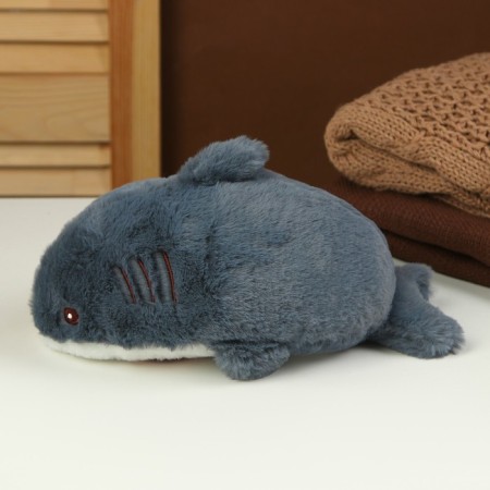 Soft toy "Cat" in a shark costume, 25 cm, gray color-2