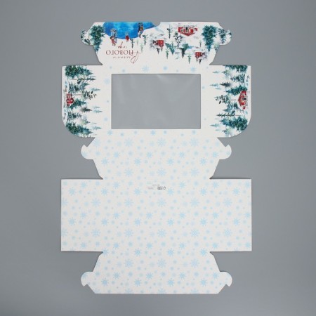 The folding box is 6 cupcakes with the “Fun New Year” window, 25 x 17 x 10 cm, New Year-6