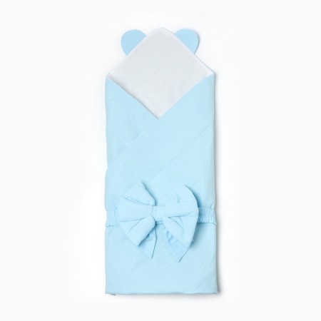 Set for a newborn (blanket, bow), blue color, height 56-62