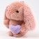 Soft toy "Bunny" on a key fob, 11 cm, dark pink color