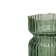 Decorative vase of embossed glass, 120 × 120 × 190 mm, green color