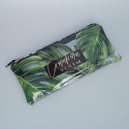 Penal soft 1 compartment, 95 x 205 mm, flat, PVC, calligrata "Compose dreams"-2