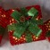 LED figure “Gifts with a green tape” 15, 20 cm, textiles, metal, 220 V, glow warm white