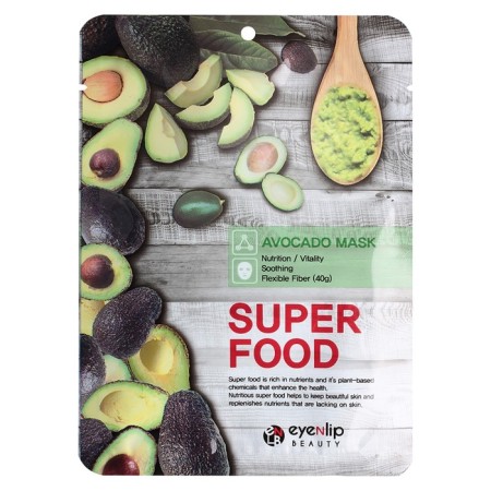 Facial face mask Eyenlip Super Food Avocado, 23 ml